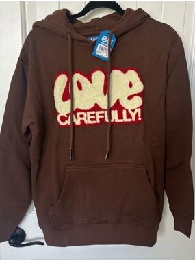 Market Love Carefully Brown Men's Hoodie Sweater